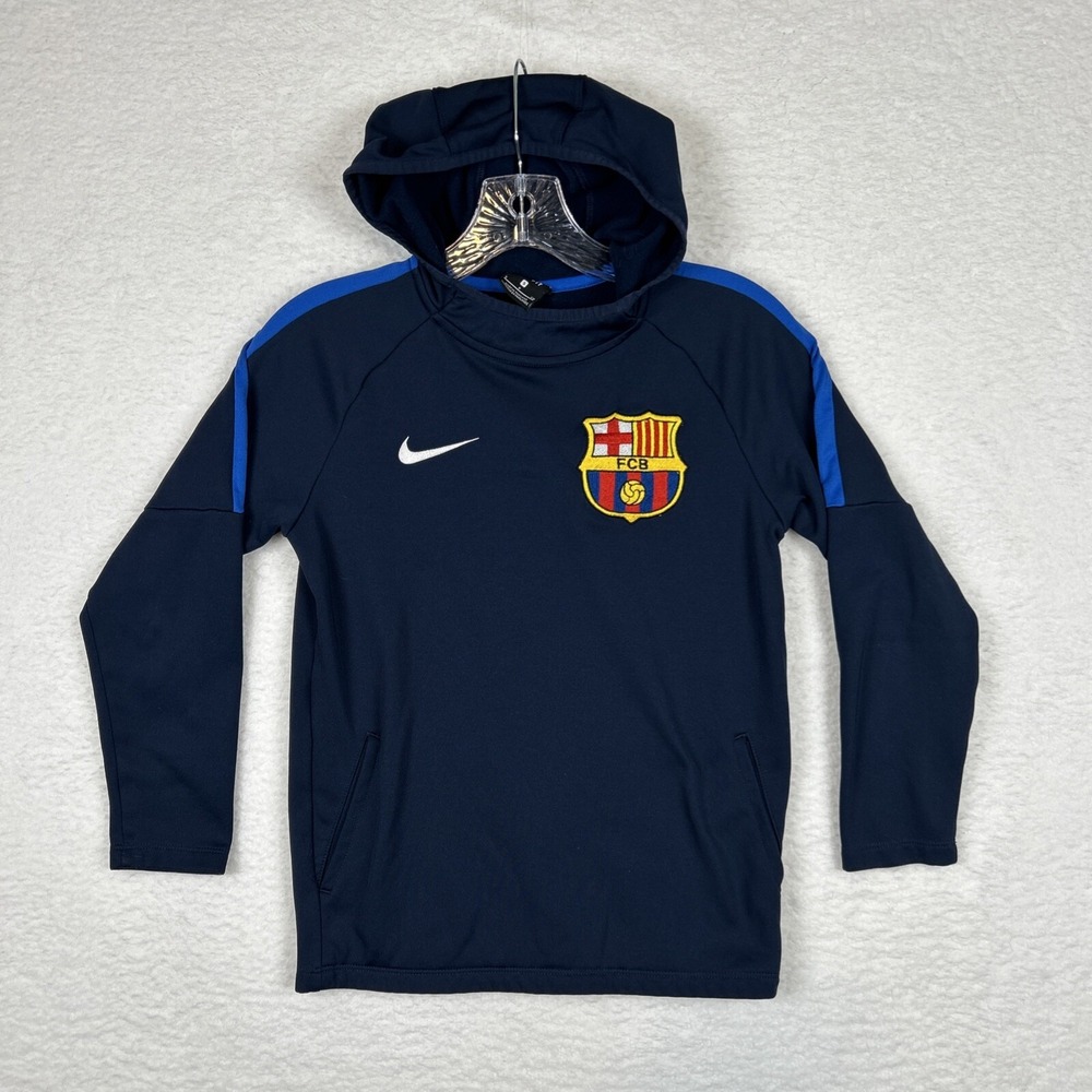 NIKE Youth‎ Boys Academy 18 Hoodie Navy Blue AJ0109-451 Size Small Barça Academy